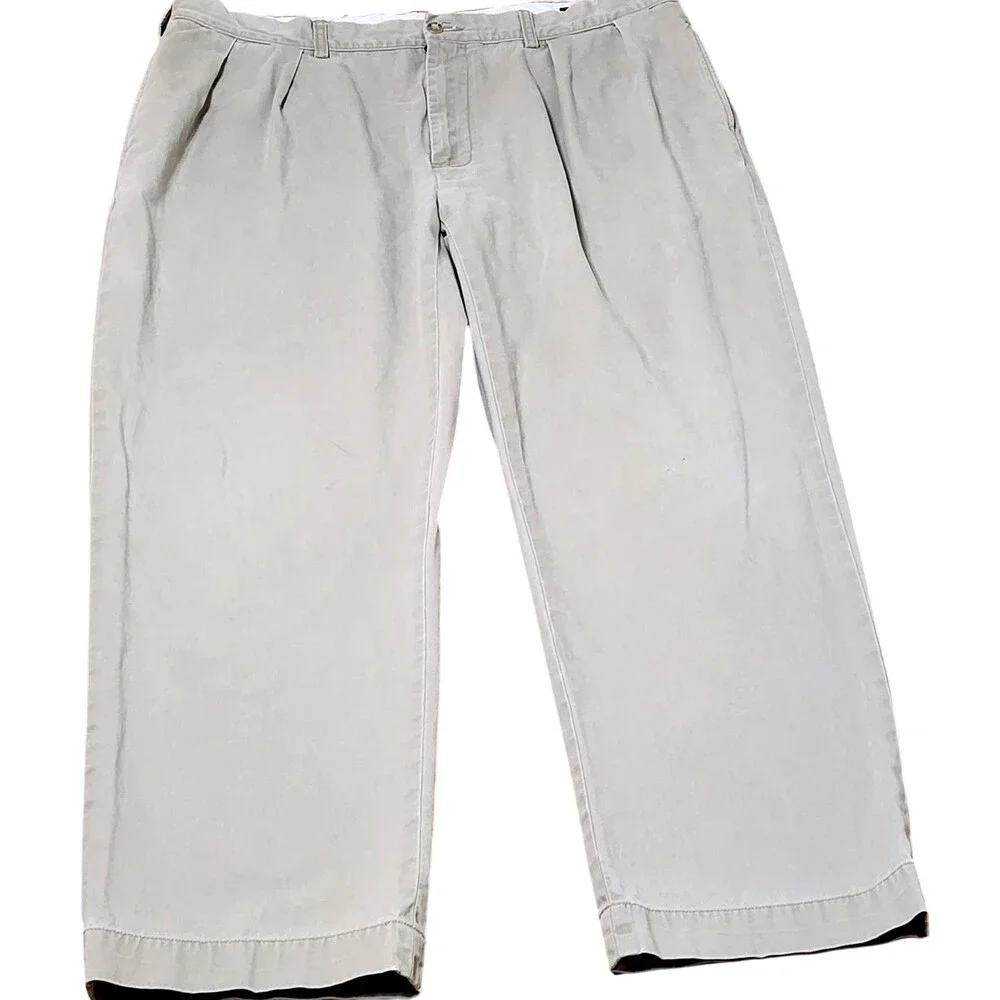 Polo Ralph Lauren Pants Mens 38x30 Beige Cotton Pleated Chino Classic Fit Casual